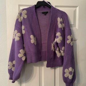 Flower sweater cardigan